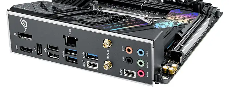 Asus ROG Strix B760-I Gaming WiFi motherboard ports